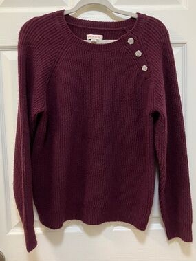 Knox Rose purple sweater with rhinestone buttons size M
